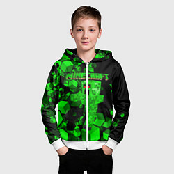 Толстовка на молнии детская Minecraft, цвет: 3D-белый — фото 2