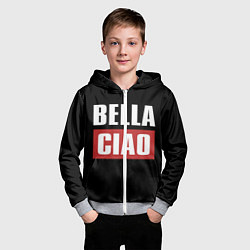 Толстовка на молнии детская Bella Ciao, цвет: 3D-меланж — фото 2
