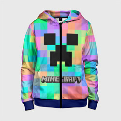 Толстовка на молнии детская Minecraft, цвет: 3D-синий