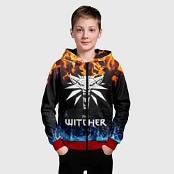 Толстовка на молнии детская The Witcher, цвет: 3D-красный — фото 2
