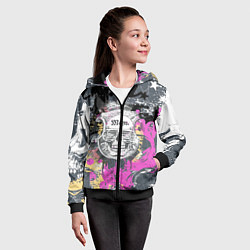 Толстовка на молнии детская Череп, цвет: 3D-черный — фото 2