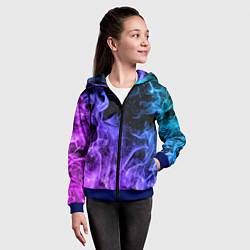 Толстовка на молнии детская ОГОНЬ НЕОН, цвет: 3D-синий — фото 2