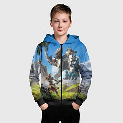 Толстовка на молнии детская HORIZON ZERO DAWN, цвет: 3D-черный — фото 2