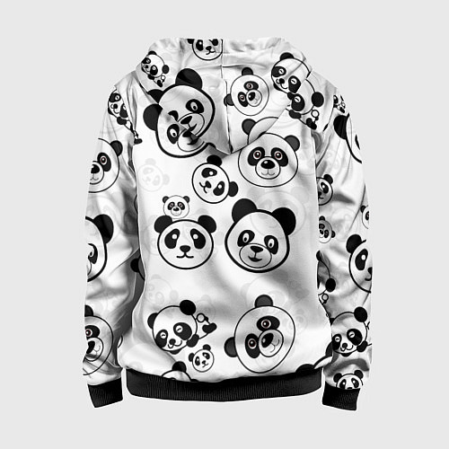 Детская толстовка на молнии Панды / 3D-Черный – фото 2