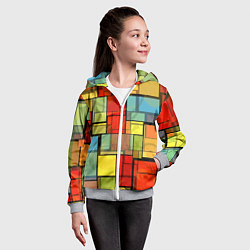 Толстовка на молнии детская ГЕОМЕТРИЯ, цвет: 3D-меланж — фото 2