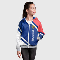 Толстовка на молнии детская RUSSIA SPORT, цвет: 3D-меланж — фото 2