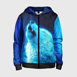 Толстовка на молнии детская ВОЛЧИЙ ВОЙ D, цвет: 3D-черный