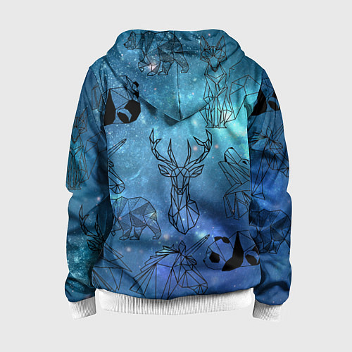 Детская толстовка на молнии Звери / 3D-Белый – фото 2