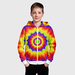 Толстовка на молнии детская Tie-Dye, цвет: 3D-белый — фото 2