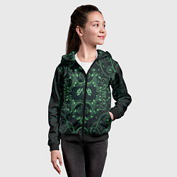 Толстовка на молнии детская Узоры, цвет: 3D-черный — фото 2