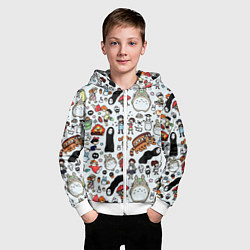 Толстовка на молнии детская Тоторо, цвет: 3D-белый — фото 2