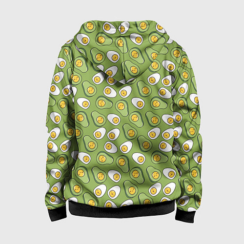 Детская толстовка на молнии Avocado and Eggs / 3D-Черный – фото 2