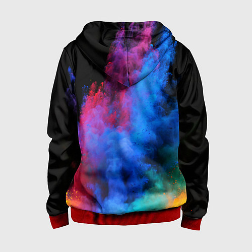 Детская толстовка на молнии КРАСКИ / 3D-Красный – фото 2