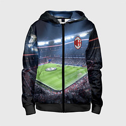 Толстовка на молнии детская FC MILAN, цвет: 3D-черный