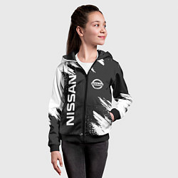 Толстовка на молнии детская NISSAN, цвет: 3D-черный — фото 2