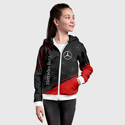 Толстовка на молнии детская MERCEDES МЕРСЕДЕС, цвет: 3D-белый — фото 2