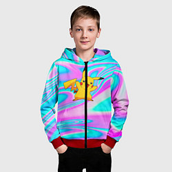 Толстовка на молнии детская Пикачу, цвет: 3D-красный — фото 2