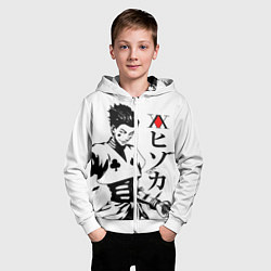 Толстовка на молнии детская Hunter x Hunter, Hisoka, цвет: 3D-белый — фото 2