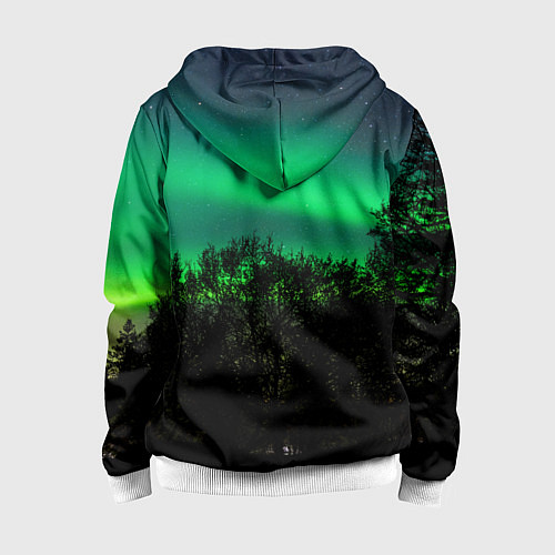 Детская толстовка на молнии Северное сияние / 3D-Белый – фото 2