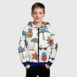 Толстовка на молнии детская Отпуск, цвет: 3D-синий — фото 2