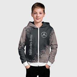 Толстовка на молнии детская MERCEDES МЕРСЕДЕС, цвет: 3D-белый — фото 2