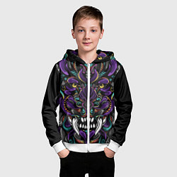 Толстовка на молнии детская Царь Зверей, цвет: 3D-белый — фото 2