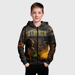 Толстовка на молнии детская Stalker 2, цвет: 3D-черный — фото 2