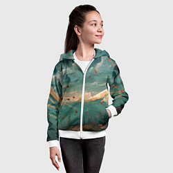 Толстовка на молнии детская Горы, цвет: 3D-белый — фото 2