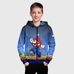 Толстовка на молнии детская Mario, цвет: 3D-синий — фото 2