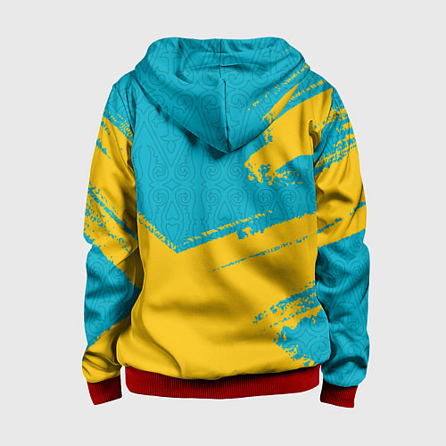 Детская толстовка на молнии КАЗАХСТАН KAZAKHSTAN / 3D-Красный – фото 2