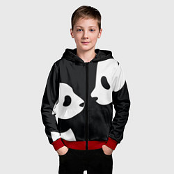 Толстовка на молнии детская Panda, цвет: 3D-красный — фото 2