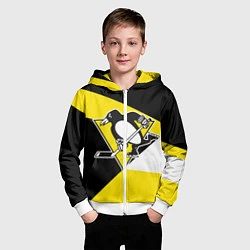 Толстовка на молнии детская Pittsburgh Penguins Exclusive, цвет: 3D-белый — фото 2