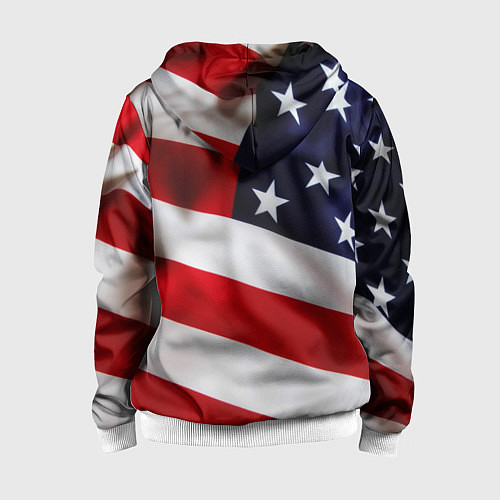 Детская толстовка на молнии США USA / 3D-Белый – фото 2