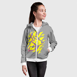 Толстовка на молнии детская Pikachu Pika Pika, цвет: 3D-белый — фото 2