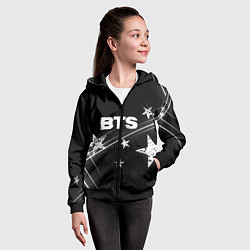 Толстовка на молнии детская BTS бойбенд Stars, цвет: 3D-черный — фото 2