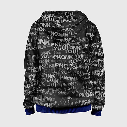Детская толстовка на молнии Fill the Phonk / 3D-Синий – фото 2