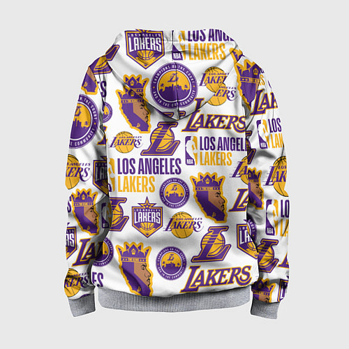 Детская толстовка на молнии LAKERS LOGO / 3D-Меланж – фото 2