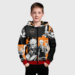 Толстовка на молнии детская Haikyu, цвет: 3D-красный — фото 2