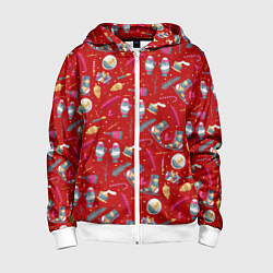 Толстовка на молнии детская Рождественское чудо, цвет: 3D-белый