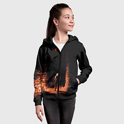 Толстовка на молнии детская Ведьмак, цвет: 3D-черный — фото 2