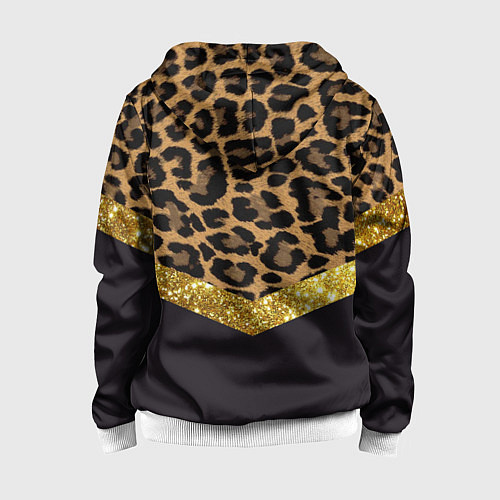 Детская толстовка на молнии Леопардовый принт / 3D-Белый – фото 2