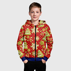 Толстовка на молнии детская С Новым Годом!, цвет: 3D-синий — фото 2