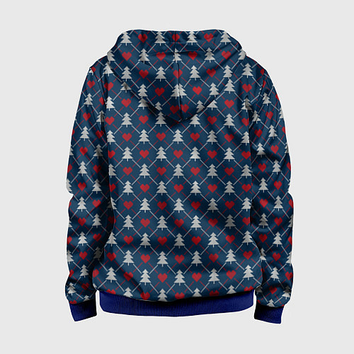 Детская толстовка на молнии Новый Год / 3D-Синий – фото 2