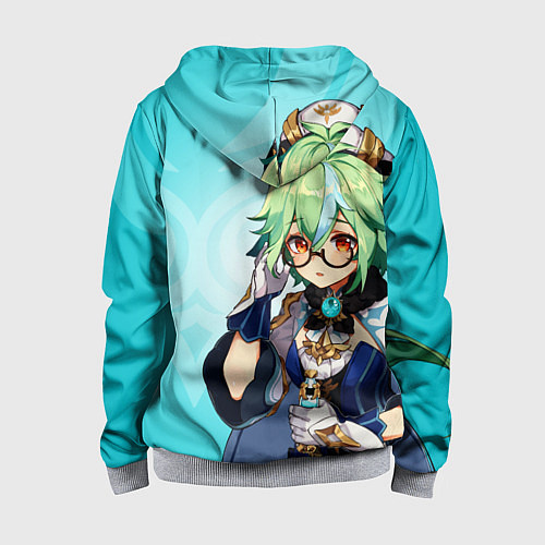 Детская толстовка на молнии GENSHIN IMPACT, САХАРОЗА / 3D-Меланж – фото 2