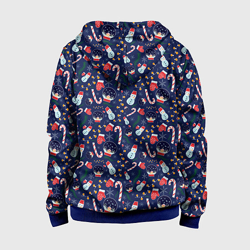 Детская толстовка на молнии Новый Год / 3D-Синий – фото 2