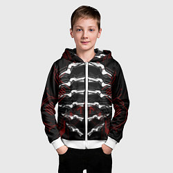 Толстовка на молнии детская Цифровой киберскелет, цвет: 3D-белый — фото 2