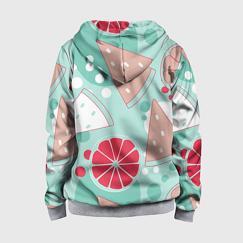 Детская толстовка на молнии Арбузно-цитрусовый узор / 3D-Меланж – фото 2