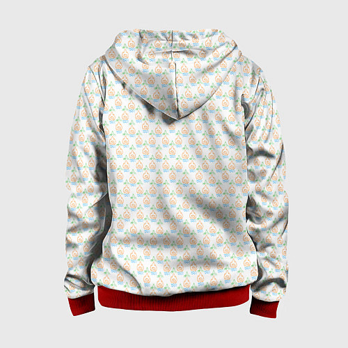 Детская толстовка на молнии Четыре элемента паттерн текстура / 3D-Красный – фото 2