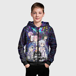 Толстовка на молнии детская Re:Zero Жизнь с нуля, цвет: 3D-черный — фото 2