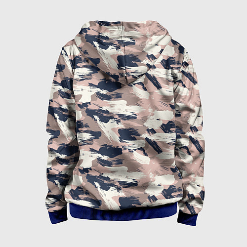 Детская толстовка на молнии Кремовый камуфляж / 3D-Синий – фото 2